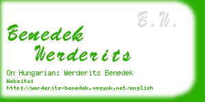 benedek werderits business card